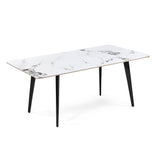 6 Seater Allune Ceramic Dining Set with Quado Base and Nivo Chairs- Ash White