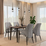 4 Seater Parquel Wooden Dining Set with Quado Base and Tierra Chairs- Walnut Brown