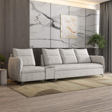 Infinia 1+3 Seater Fabric Sofa Set with Rectangle Console- Off White
