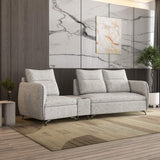 Infinia 1+2 Seater Fabric Sofa Set with Triangle Console- Off White