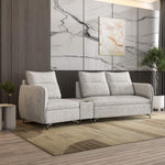 Infinia 1+2 Seater Fabric Sofa Set with Triangle Console- Off White
