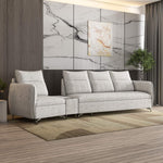 Infinia 1+3 Seater Fabric Sofa Set with Triangle Console- Off White