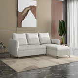 Infinia 3 Seater Fabric Sofa with Left Lounger - Off White