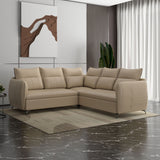 Infinia 2+2+1 Seater Leatherette Sofa Set with Left Corner Sofa- Beige
