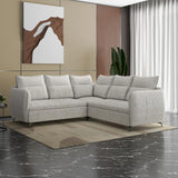 Infinia 2+2+1 Seater Fabric Sofa Set with Left Corner Sofa- Off White