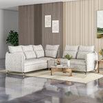 Infinia 2+2+1 Seater Fabric Sofa Set with Left Corner Sofa and Rectangle Console- Off White