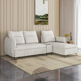 Infinia 3 Seater Fabric Sofa with Left Lounger and Rectangle Console- Off White