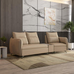 Infinia 2+1 Seater Leatherette Sofa Set with Triangle Console- Beige