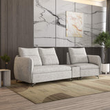 Infinia 2+1 Seater Fabric Sofa Set with Triangle Console- Off White