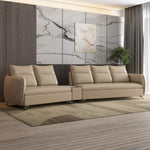 Infinia 2+3 Seater Leatherette Sofa Set with Triangle Console- Beige