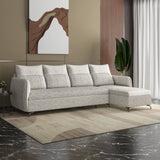 Infinia 4 Seater Fabric Sofa with Left Lounger - Off White