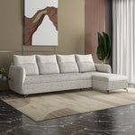 Infinia 4 Seater Fabric Sofa with Left Lounger - Off White