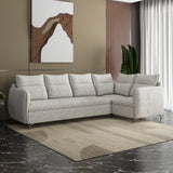 Infinia 3+1+1 Seater Fabric Sofa Set with Left Corner Sofa- Off White