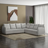 Infinia 3+3+1 Seater Fabric Sofa Set with Right Corner Sofa- Off White