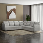 Infinia 3+3+1 Seater Fabric Sofa Set with Right Corner Sofa- Off White