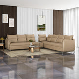 Infinia 3+3+1 Seater Leatherette Sofa Set with Right Corner Sofa and Rectangle Console- Beige