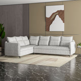 Infinia 3+2+1 Seater Fabric Sofa Set with Right Corner Sofa- Off White