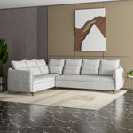 Infinia 3+2+1 Seater Fabric Sofa Set with Right Corner Sofa- Off White