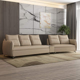 Infinia 3+2 Seater Leatherette Sofa Set with Triangle Console- Beige