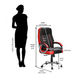 Kyoto High Back Office Chair - Black and Red