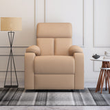 Lazio 1 Seater Manual Recliner with Cup Stand- Sand Brown