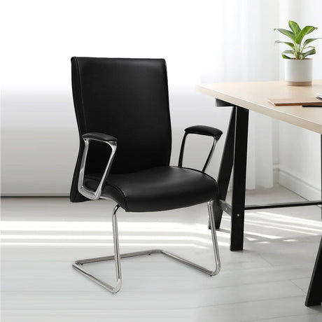Nilkamal  command Mid Back Leatherette Visitor Chair Black
