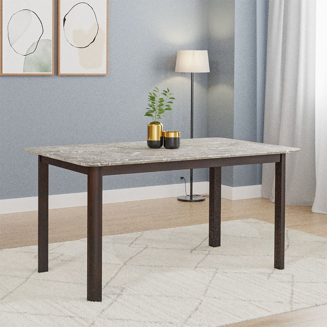 Nilkamal Lindsey 6 Seater Dining Table Marble Beige