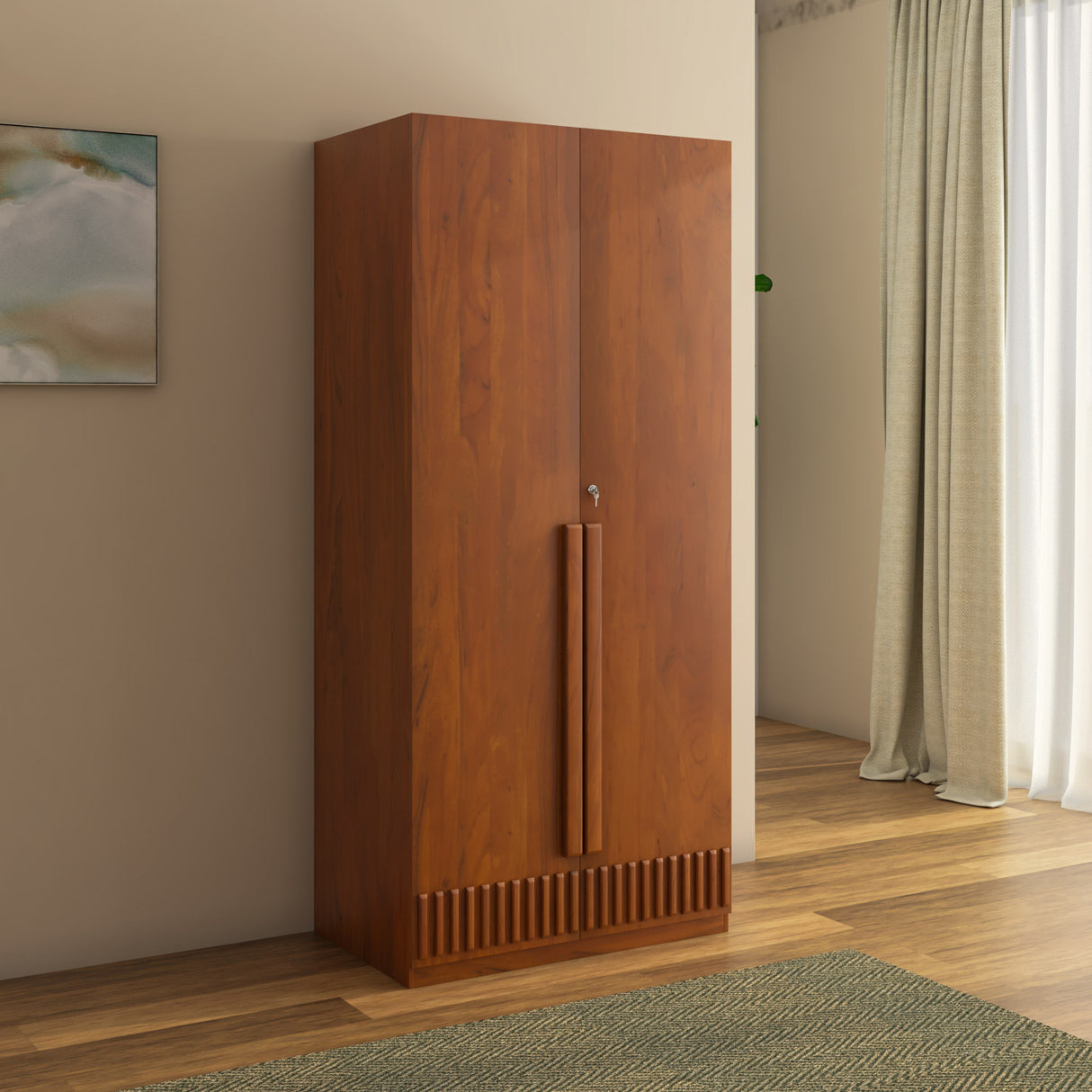Linea 2 Door Wardrobe- Honey Walnut