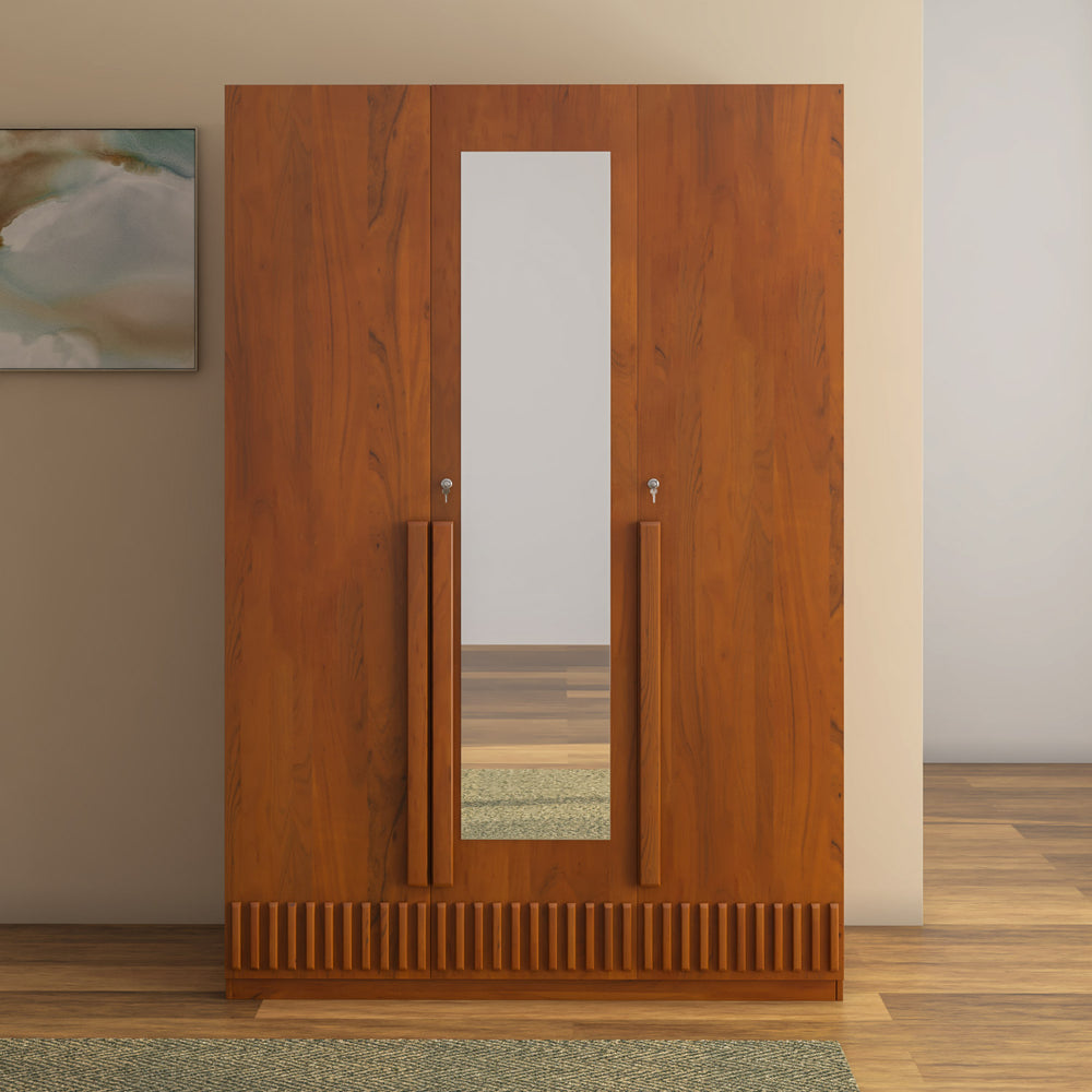 Linea 3 Door Wardrobe- Honey Walnut