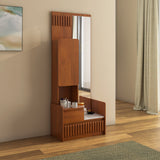 Linea Dresser with Mirror- Honey Walnut