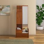 Linea Dresser with Mirror- Honey Walnut