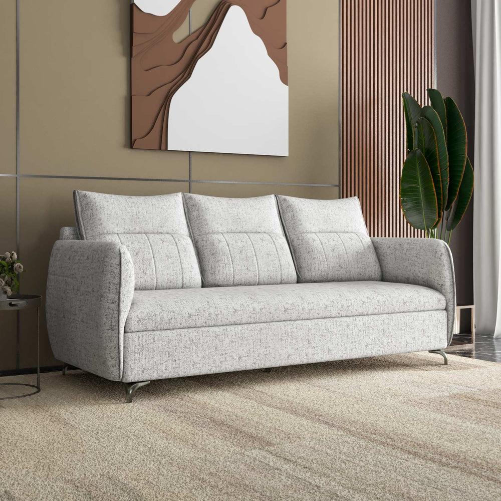 Infinia 3 Seater Fabric Sofa- Off White