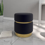 Nilkamal Loki Fabric Ottoman With Metal Base Black