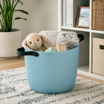 Weave Pattern Polypropylene Storage Basket- Mint, 17 L