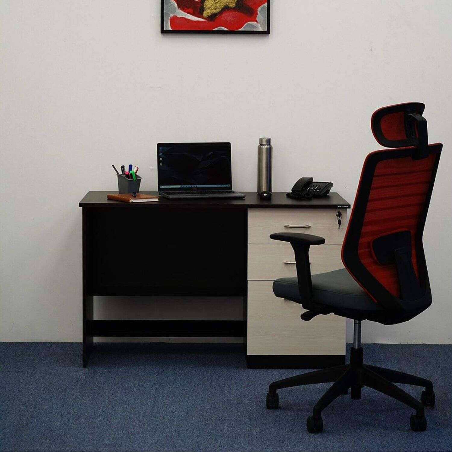 Leonardo Office Table (New Wenge / High Pine)