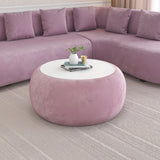 Nilkamal Lorenza Upholstered Center Table With Glass Top Onion Pink