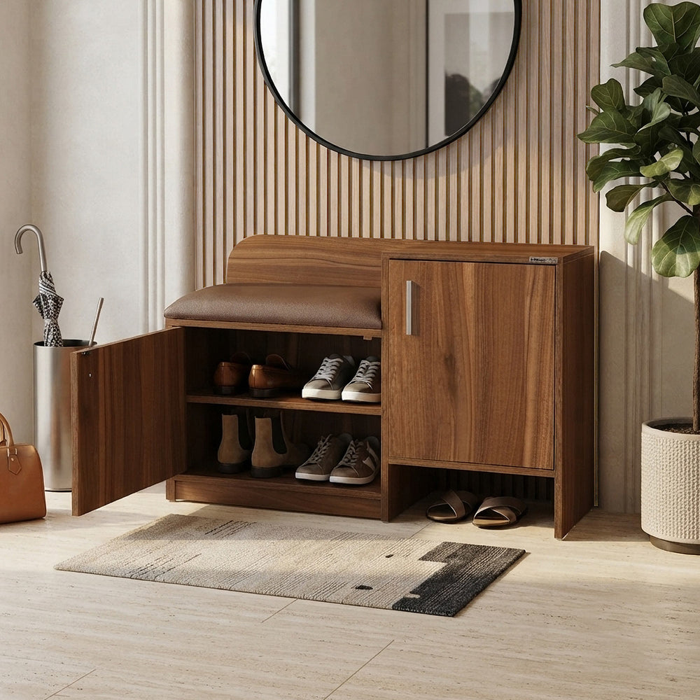 Magnus 2 Door Shoe Cabinet- Lyon Walnut
