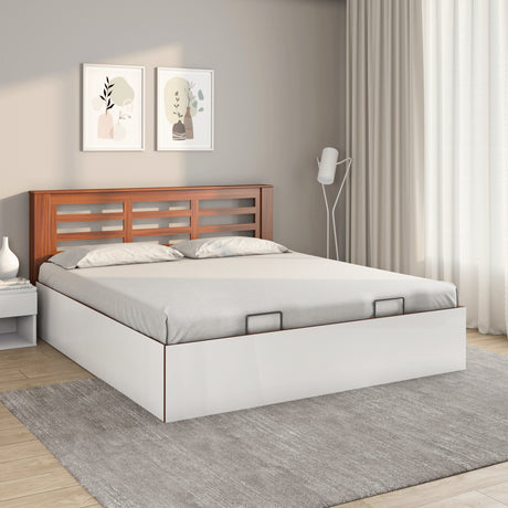 Nilkamal Maple Prime Bed With Semi Hydraulic Storage (Walnut) - 02