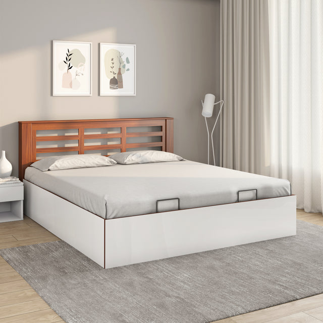 Nilkamal Maple Prime Bed With Semi Hydraulic Storage (Walnut) - 02