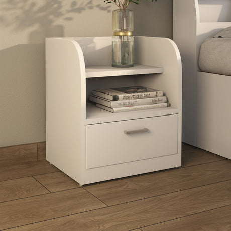 Nilkamal Max Engineered Wood Nightstand Frosty White