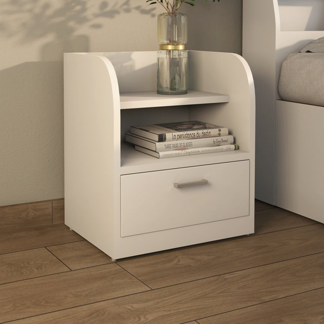 Nilkamal Max Engineered Wood Nightstand Frosty White