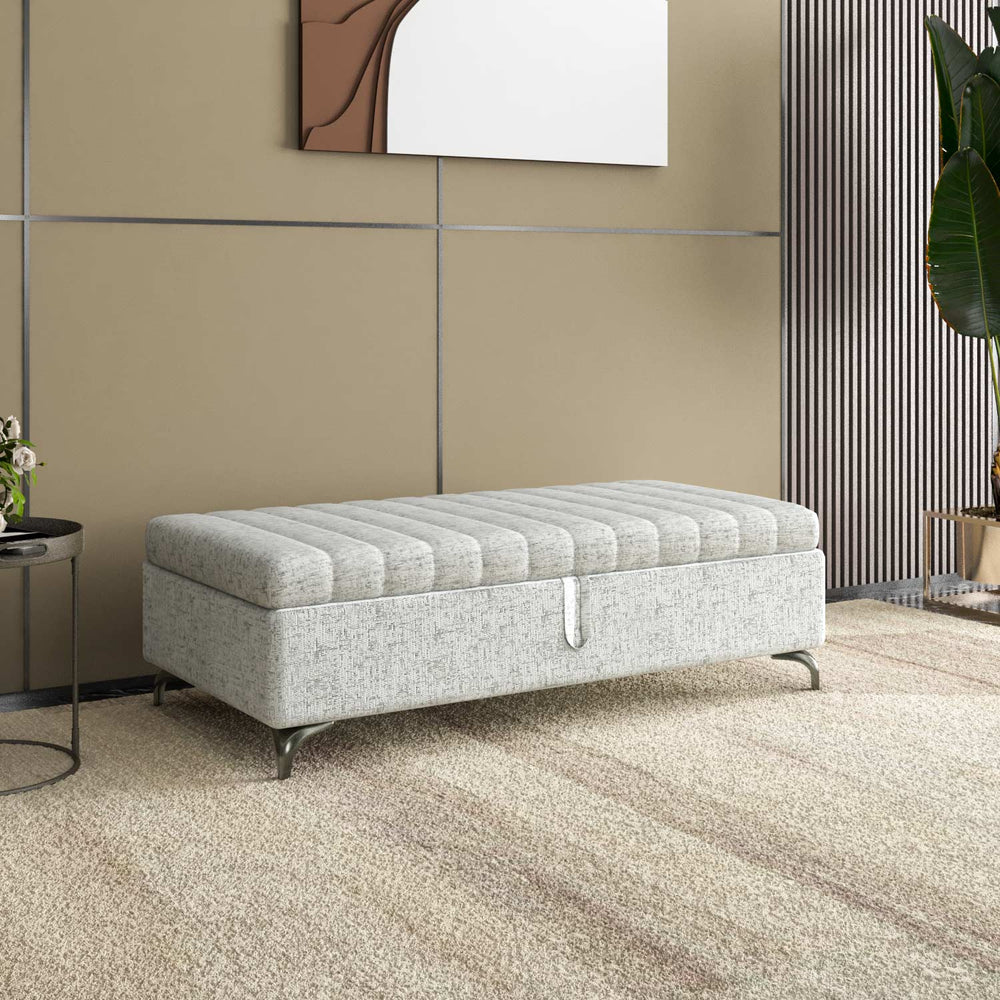 Infinia 2 Seater Fabric Bench- Off White