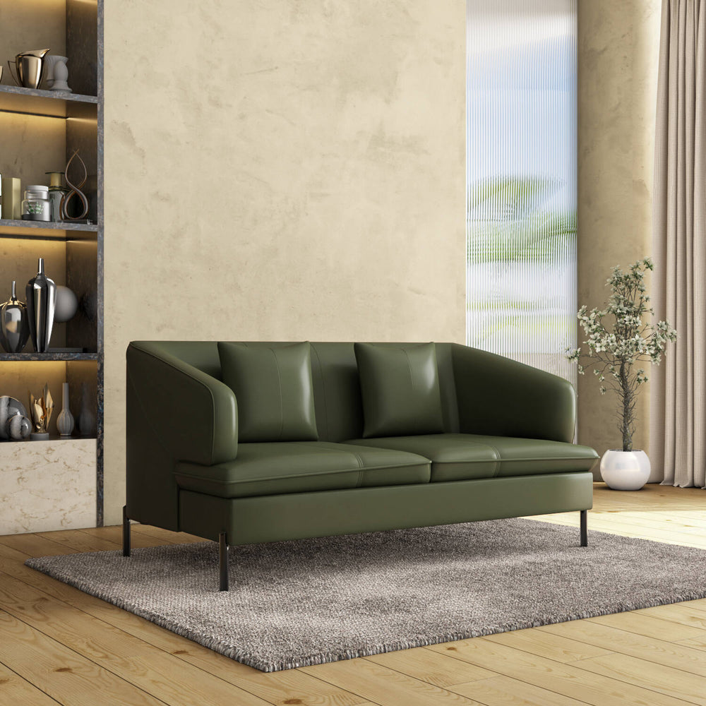 Modena 2 Seater Leather Sofa- Green