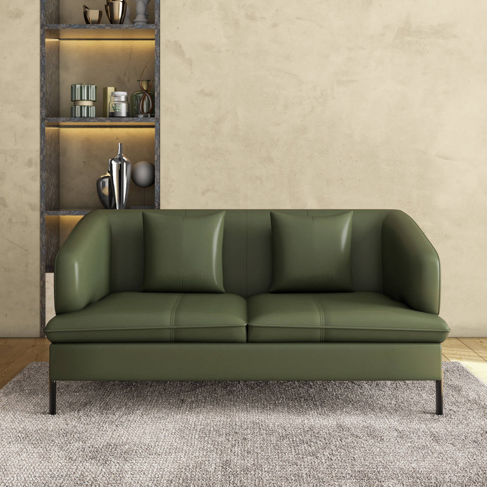 Modena 2 Seater Leather Sofa- Green