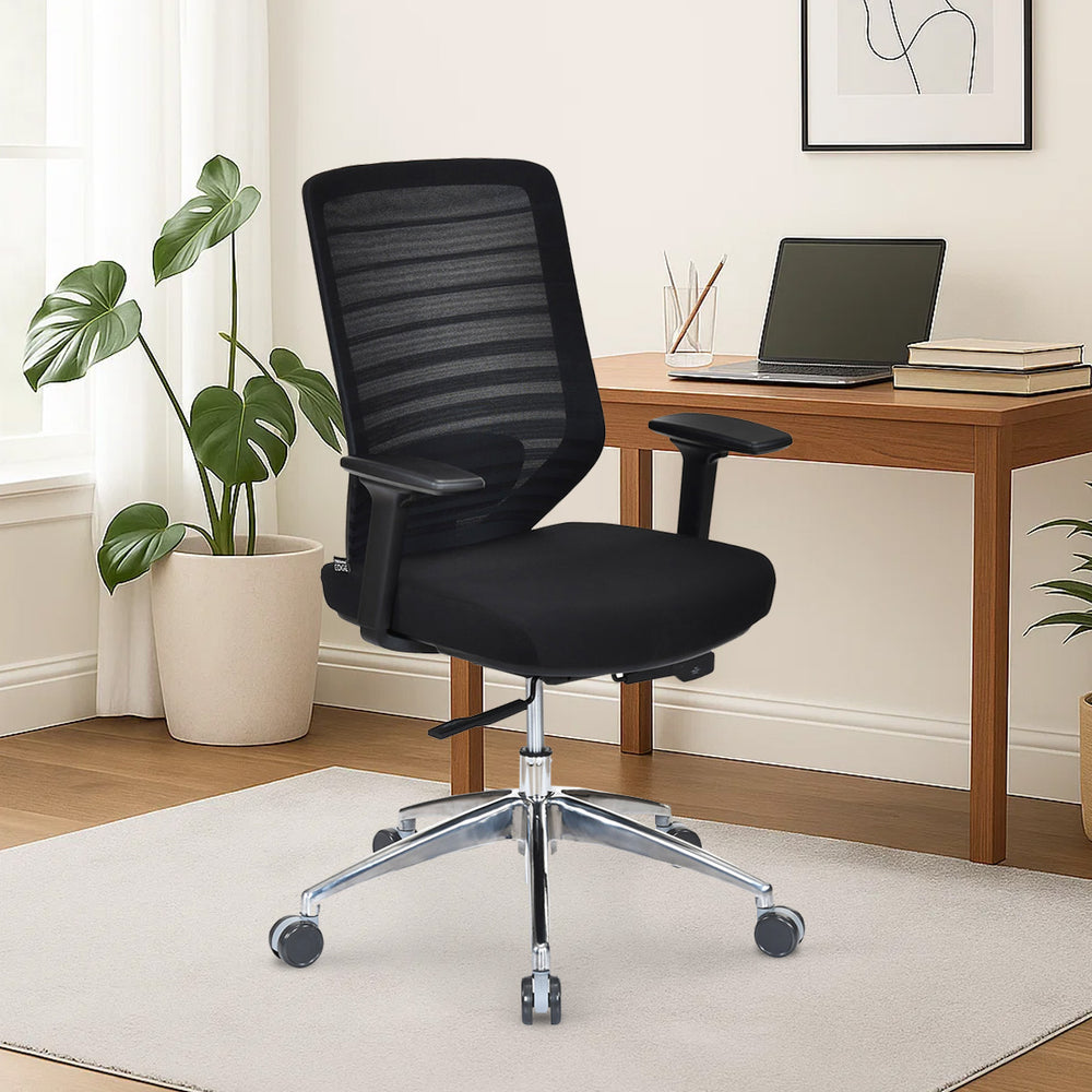 Poise Pro Mid Back Mesh Chair- Black