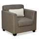 Svelte Plus 1 Seater Fabric Sofa with Cushion- Dark Brown