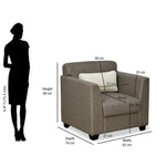 Svelte Plus 1 Seater Sofa with Cushion (Dark Brown)