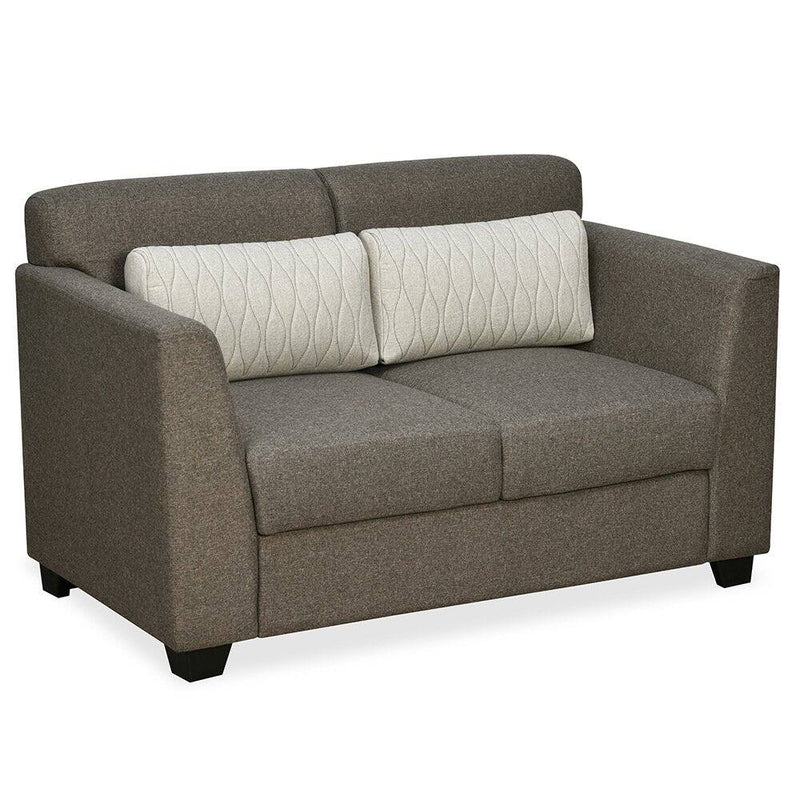 Svelte Plus 2 Seater Fabric Sofa with Cushion- Dark Brown
