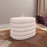 Muffin Ottoman with Storage Small- Beige