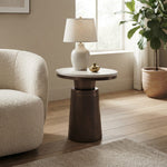Mura Marble Top Side Table- Bronze